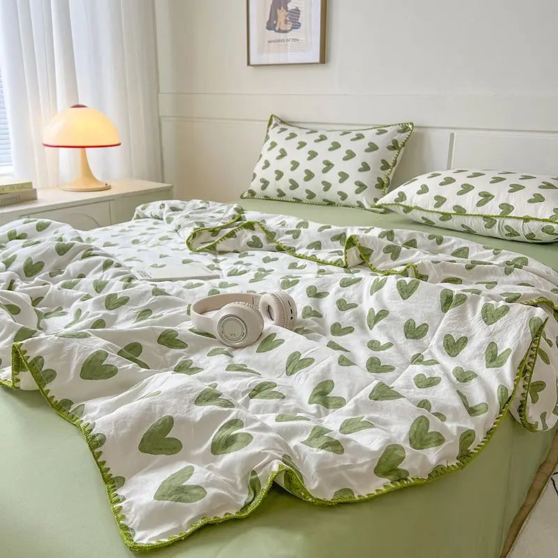 Summer Quilt French Style Comforter Quilt Flora  Household Machine Washable Suitable Cool and Refreshing이불  Blanket