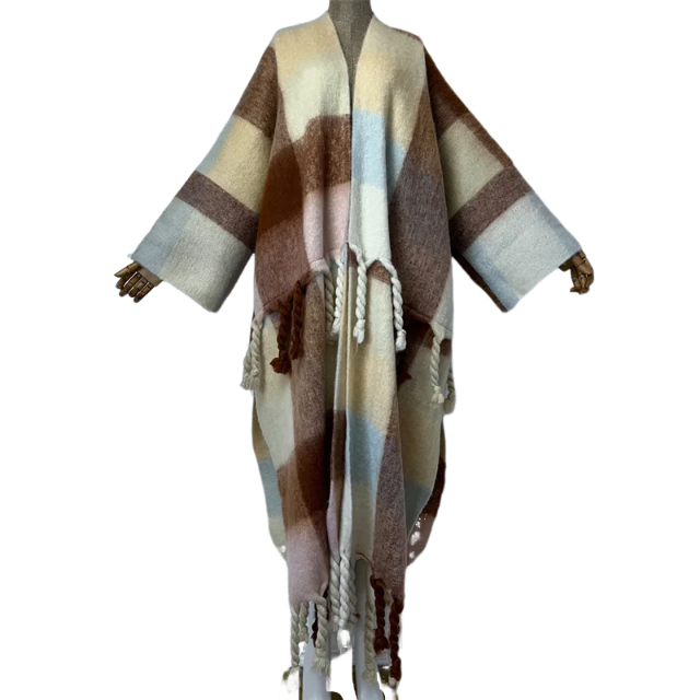 Plaid Tassel Cardigan - WINI