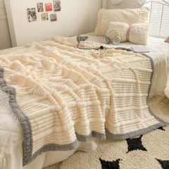 Winter Blanket Thickened Warm Fluffy Wool Leisure Blanket Home Thick Soft Bed Cover Knee for Office Sofa Coral Fleece Bedding