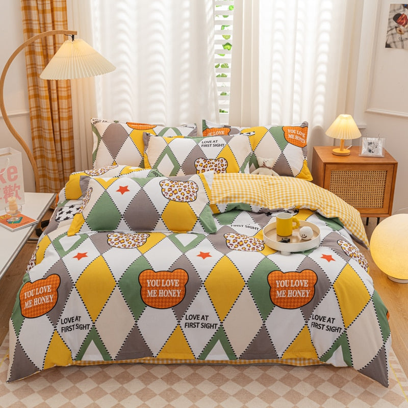 1 Pc 100% Cotton Duvet Cover 200x200,Small Fresh Single Quilt Cover,Without Pillowcase,No Bed Sheet