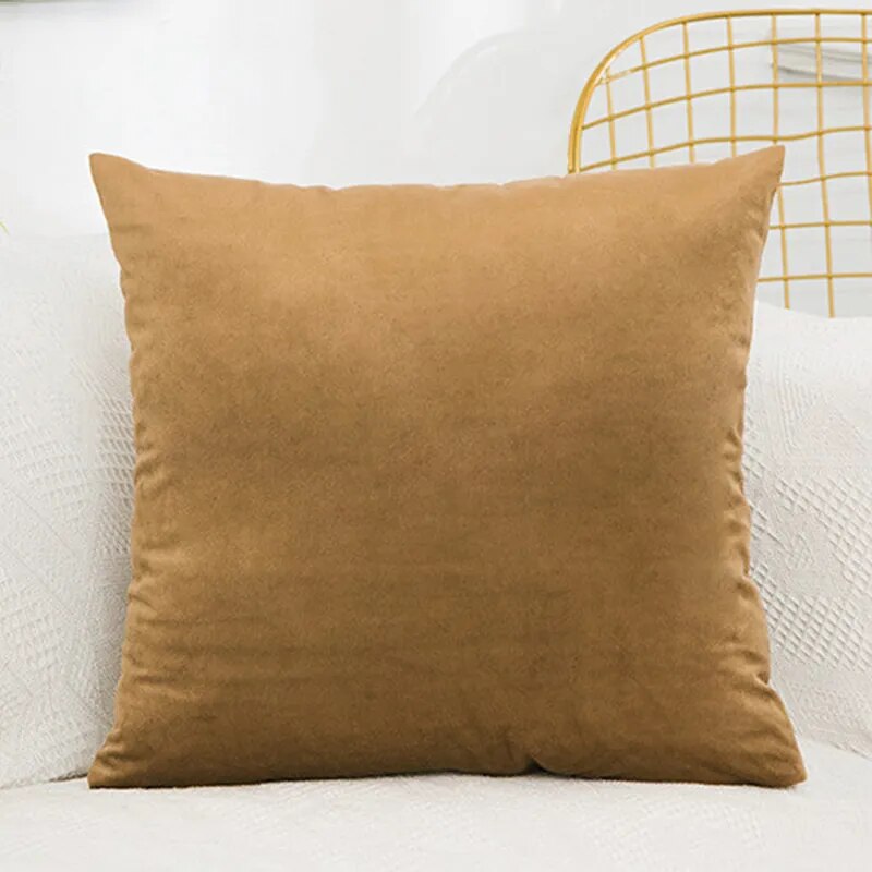 45x45cm Solid Color Luxury Velvet Throw Pillow Case Sofa Car Seat/Back Lumbar Cushion Cover Home Decor Bed Soft Pillowcase