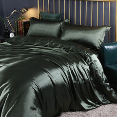 blending Mulberry Silk Bedding Set Silky High-end Queen Size Duvet Cover Set with Fitted Sheet Luxury Bedding Sets King Bed Sets