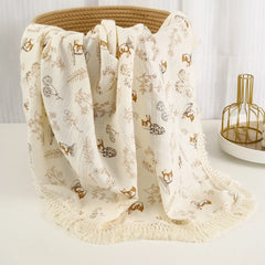 Baby Blankets Muslin Swaddle For Newborn Fringe Double Layer Cotton Summer Blanket Bed Comforter Infant Baby Stuff Bebe