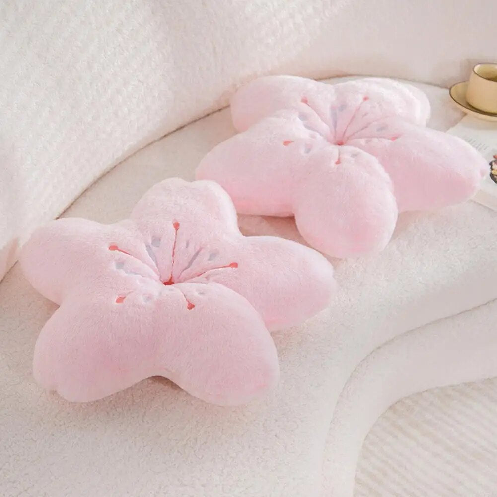 45cm New Pink Sakura Plush Pillow Kawaii Flowers Plush Pillow Mat Lifelike Soft Cherry Blossom Cushion Plushie Props