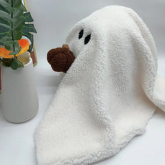 Cute Ghost with Pumpkin Pillow in Hand for Halloween Decor White Ghost Doll Kid Children Gift Sofa Decor Soft Cotton Pillow