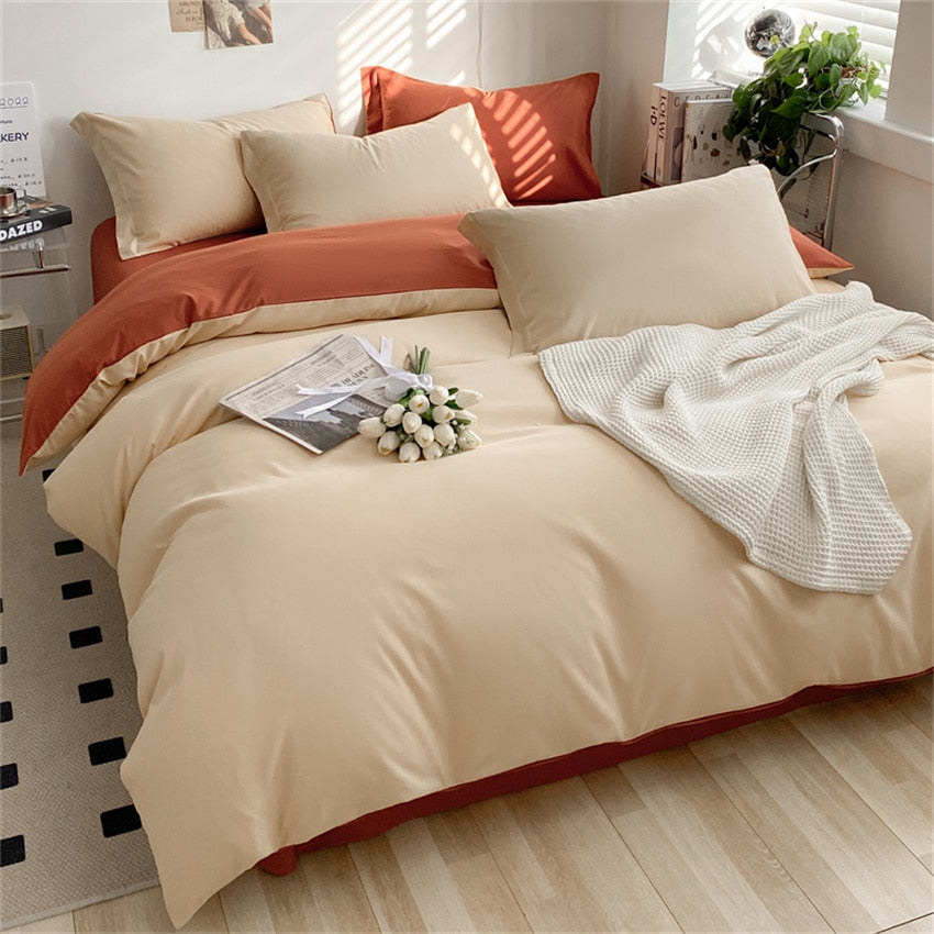 Bedding Set Boy Girl Duvet Cover Flat Sheet Pillowcase Aesthetic Bedcloth Double Cover Flat  Soft Comfort  Bed Sheet Pillowcase