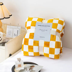 Thickened Plaid Fuzzy Fleece Blanket Ultra-Soft Reversible Microfiber Bed Warm Cozy Gingham Throw Blankets for Couch,Chair,Sofa