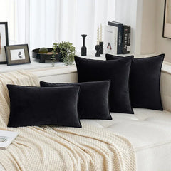 Set of 2 Velvet Throw Pillow Case Cushion Cover 30x50cm 45x45cm 50x50cm 60x60cm Home Decor Cojines Black Green Grey