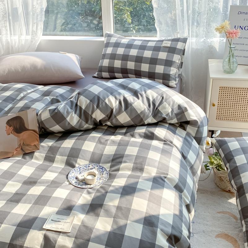 1pc 100%Cotton Duvet Cover Plaid Comforter Covers funda nordica cama 150 Single/Queen/King Quilt Cover(no pillowcase)