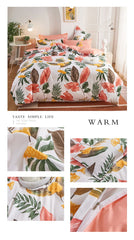 Quality Nordic 4pcs Bed Sheet Set and Bedding Queen/King Size Quilt Duvet Cover and Pillowcase Kit for Household