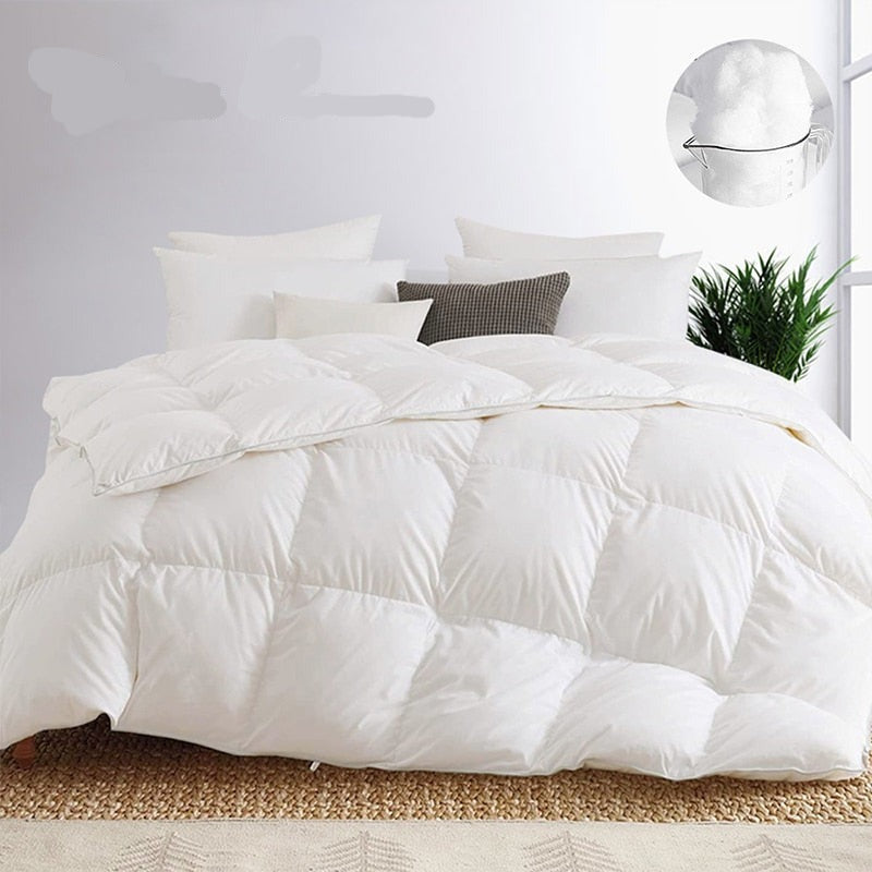 Peter Khanun White Duvet 300g/m2 Soft Microfiber Quilt 4 Seasons Winter Comforter Blanket Plush Microfiber Fill Machine Washable