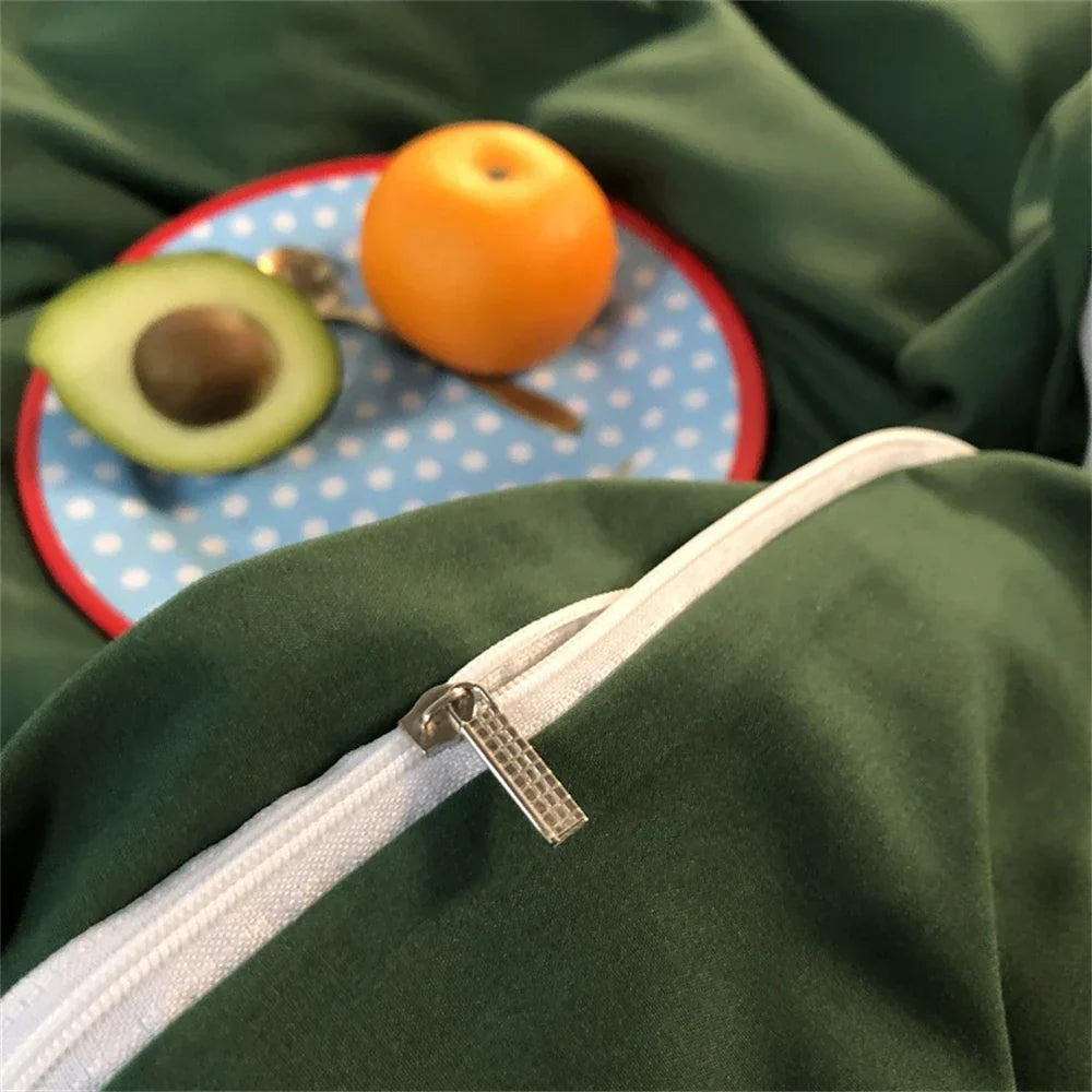 100% Cotton Bedding Set Duvet Cover Bed Sheet Pillowcase Skin Friendly Quilt Cover Set Bedroom Decor King Size Double Bed Sets