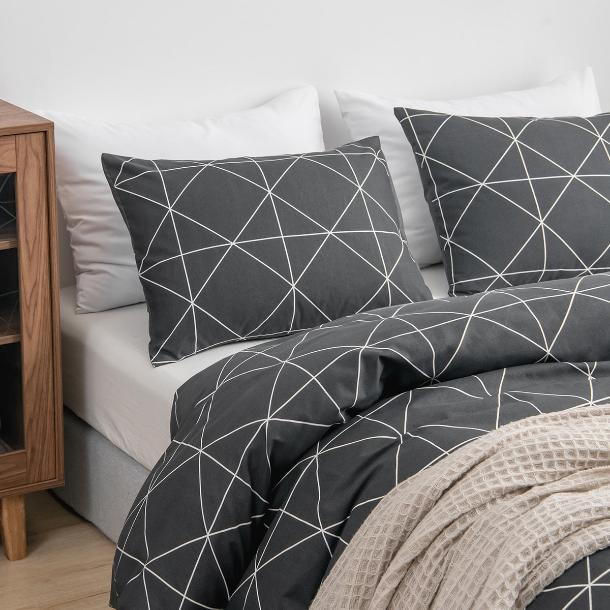 All Season Nordic Fashion Flat Sheet Set and Bedding Quilt Duvet Cover and Pillowcase for Home Decor Twin Queen King Size