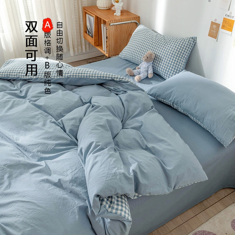 Bedding Set  2 Bedrooms Sheet Duvet Cover Linens Bedspread Euro Nordic 150 Beds for Girls King Size Luxury Pillowcase Cute Bed