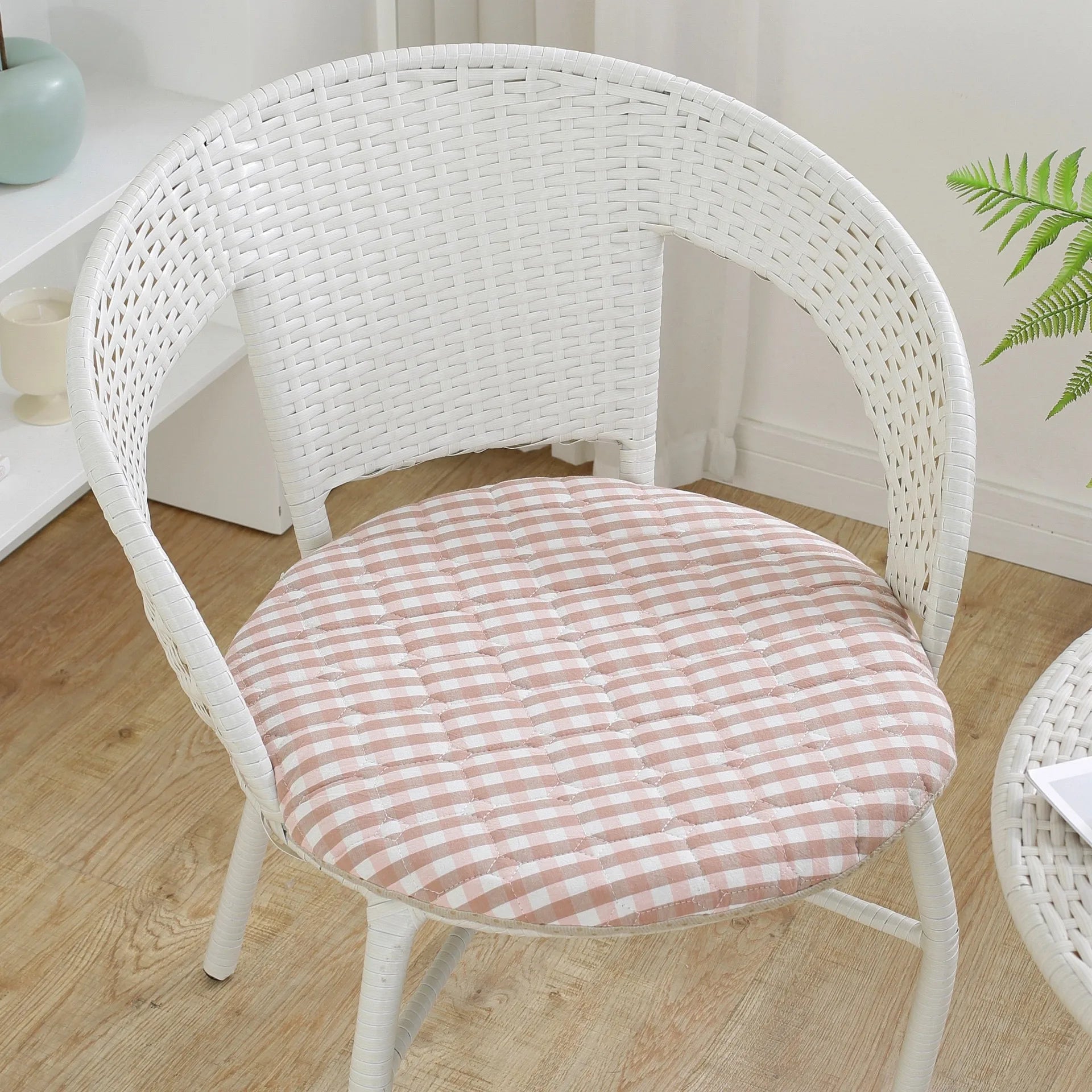 Anti-slip Plaid Thick Car Cushion Cotton Chair Seat Yoga Cushions Meditation Floor Round Pillow  Home Textile All Season
