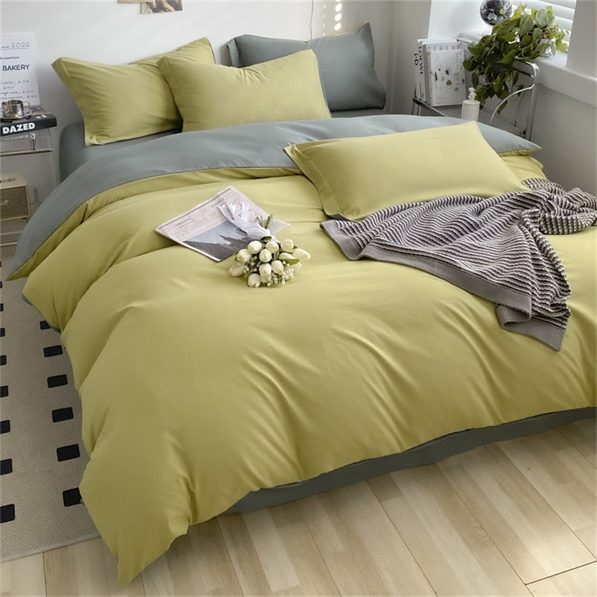Bedding Set Boy Girl Duvet Cover Flat Sheet Pillowcase Aesthetic Bedcloth Double Cover Flat  Soft Comfort  Bed Sheet Pillowcase