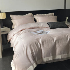 Lyocell Cotton Bed Linens Jacquard Bedding Set Sheet Pillowcase Quilt Cover Ru Queen King Size