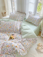 Lace Princess rose printed bedding set king size girl duvet cover set bedding sets elegant bed linen bed sheets and pillowcases