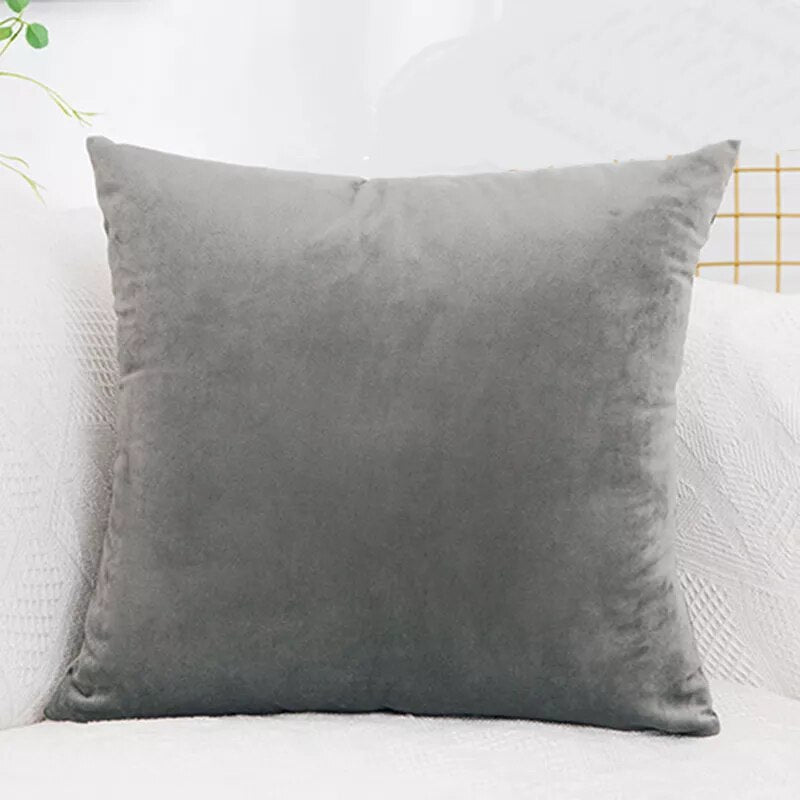 45x45cm Solid Color Luxury Velvet Throw Pillow Case Sofa Car Seat/Back Lumbar Cushion Cover Home Decor Bed Soft Pillowcase