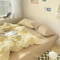 High Quality Bedding Set Boys Girls Twin Queen Size Washed Cotton Sheet Pillowcase Bed Linens Adults Home Textiles No Filler