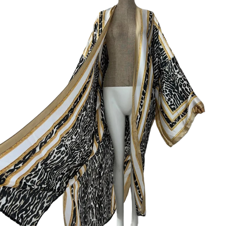 Elegant Leopard Print Oversized Cardigan -WINI