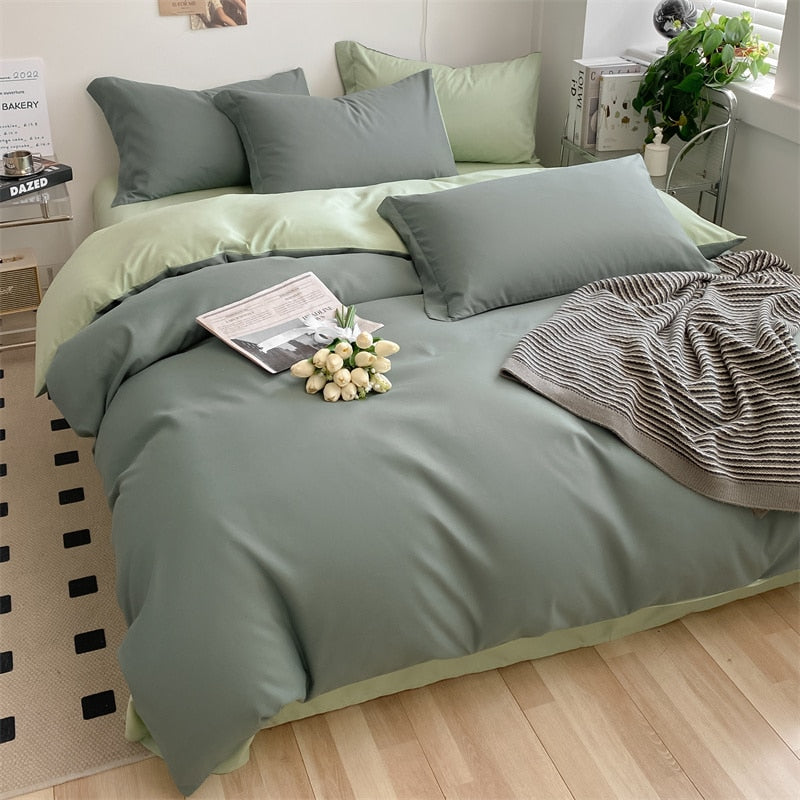 Bedding Set Boy Girl Duvet Cover Flat Sheet Pillowcase Aesthetic Bedcloth Double Cover Flat  Soft Comfort  Bed Sheet Pillowcase
