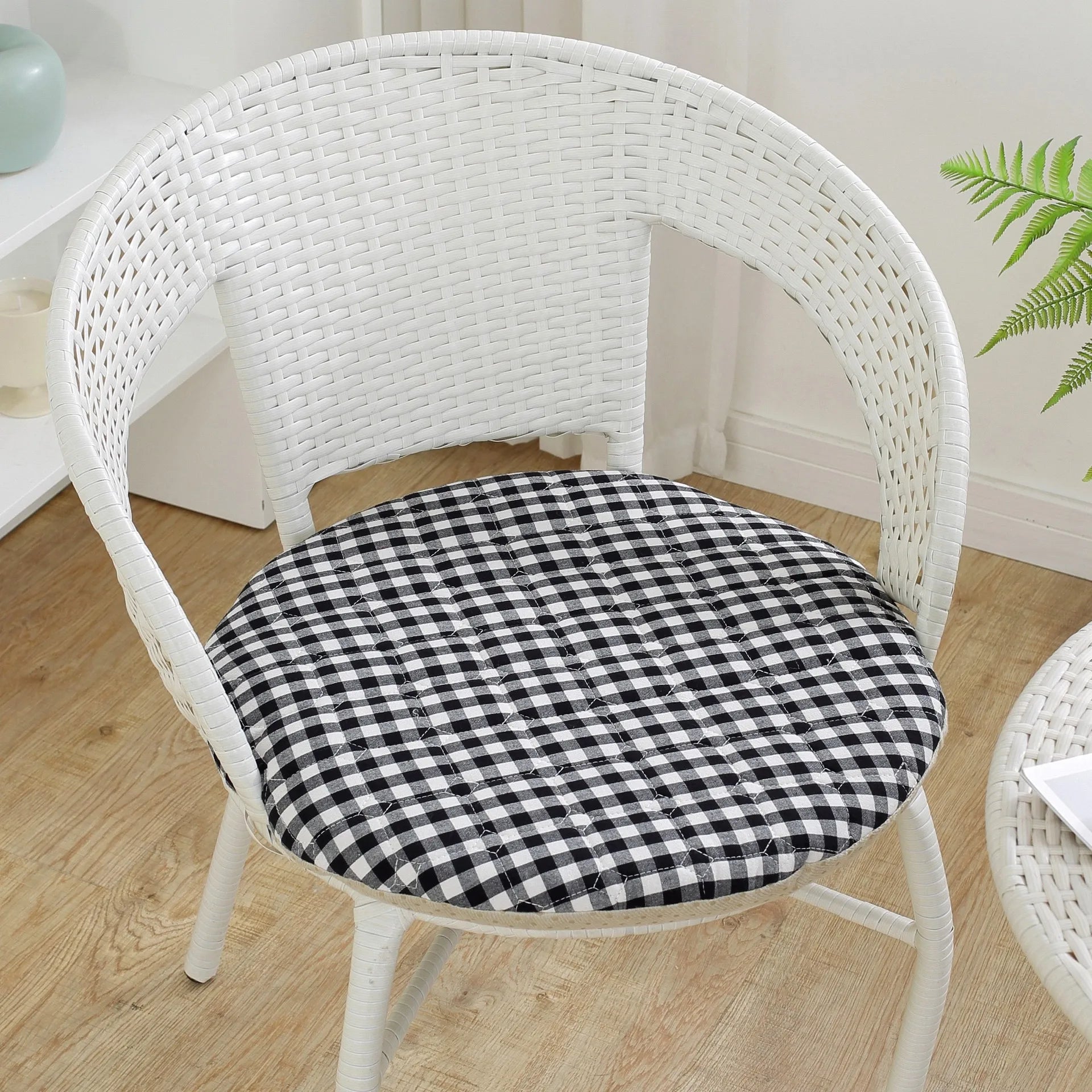 Anti-slip Plaid Thick Car Cushion Cotton Chair Seat Yoga Cushions Meditation Floor Round Pillow  Home Textile All Season