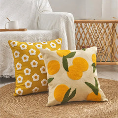 Decorative Throw Pillow Covers Sun Flower Jacquard Pillowcase Cushion Case Square for Couch Sofa Bed Living Room Bedroom