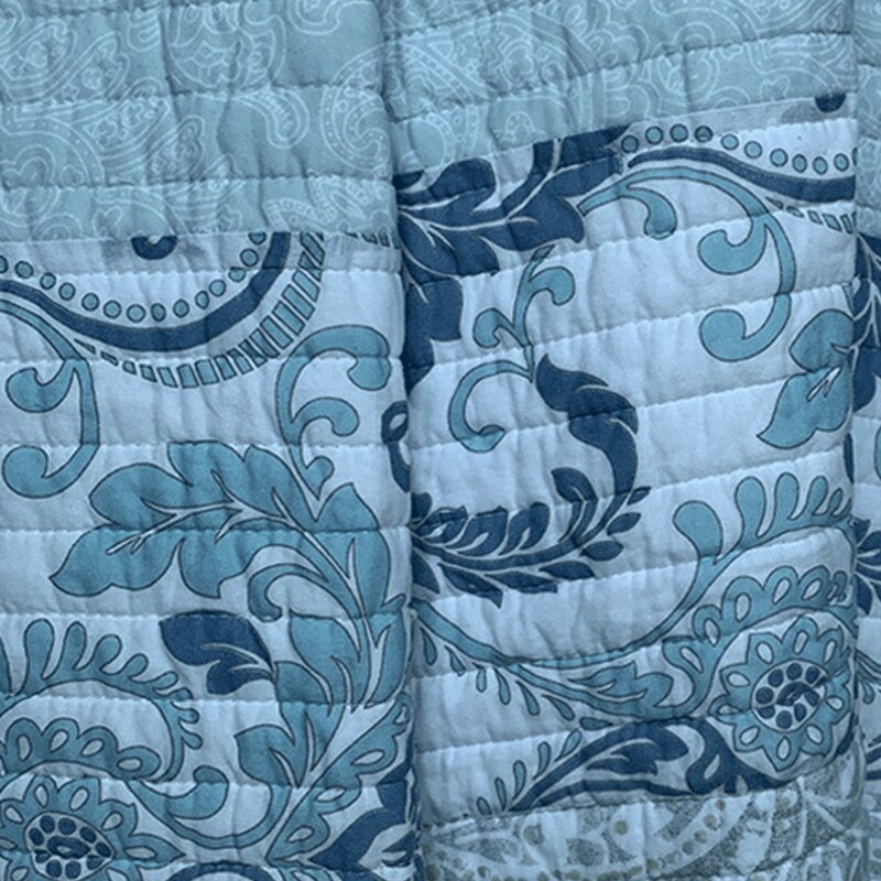 100% Cotton Modern Minimalist Light Blue 3pcs Printed Quilted Quilt Pillowcase Free Shipping