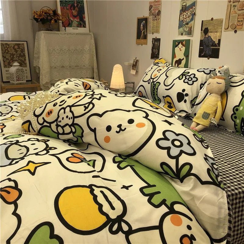 INS Zebra Pattern Bed Sheet Nordic Simple Quilt Cover Luxury Style 200x230 Black And White Duvet With Pillowcase Premium