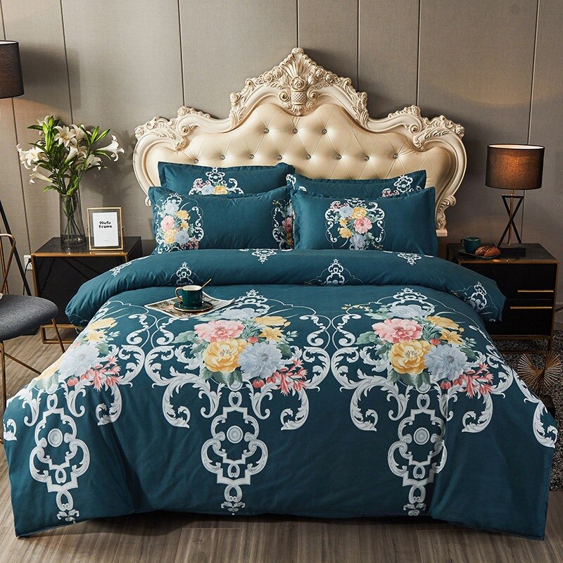 4pcs Set Winter Soft Nordic Double Bed Bedding Set Luxury Jacquard Non-irritating Sheet Quilt Cover Pillowcase 200x230cm
