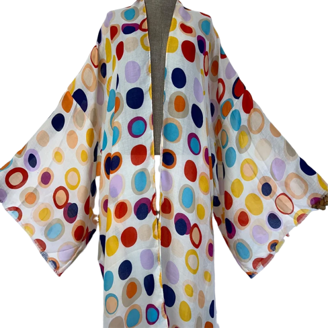 Colorful Cover up Kimono Cardigan - WINI