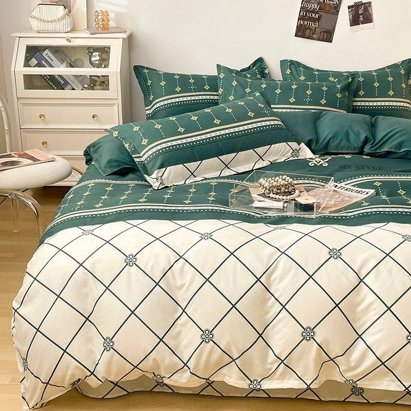 Bedding Set for Girl Boy Bedroom KIDS Modern Comforter Duvet Cover Flat Sheet Pillowcase  Home Textile Soft Bed Linen