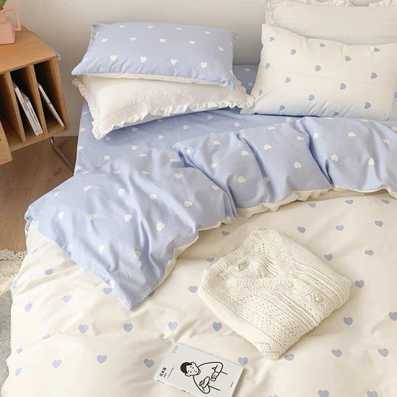 Bedding Set Nordic Single Double Flat Sheet Duvet Cover Pillowcase Soft Microfiber Full Queen Size Bed Linen