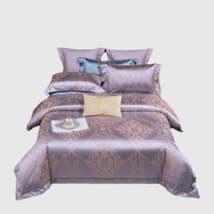 Luxury 4pcs European Jacquard Embroidery Pure Cotton Thickened Bedspread Wedding Room Bedding Quilt Cover Pillowcase