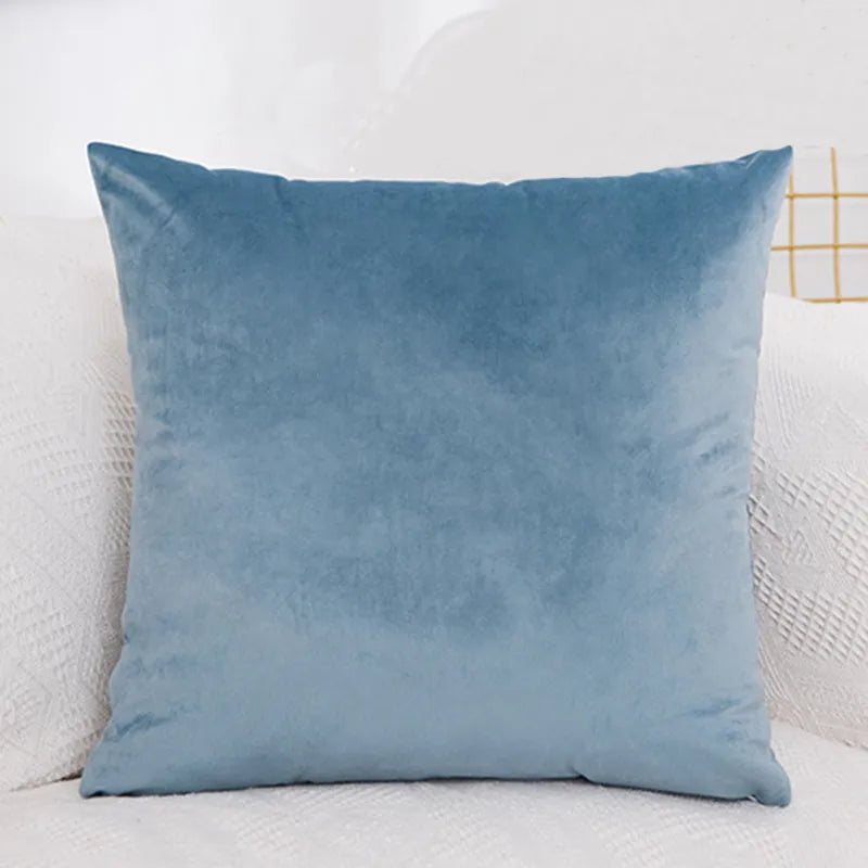 45x45cm Solid Color Luxury Velvet Throw Pillow Case Sofa Car Seat/Back Lumbar Cushion Cover Home Decor Bed Soft Pillowcase