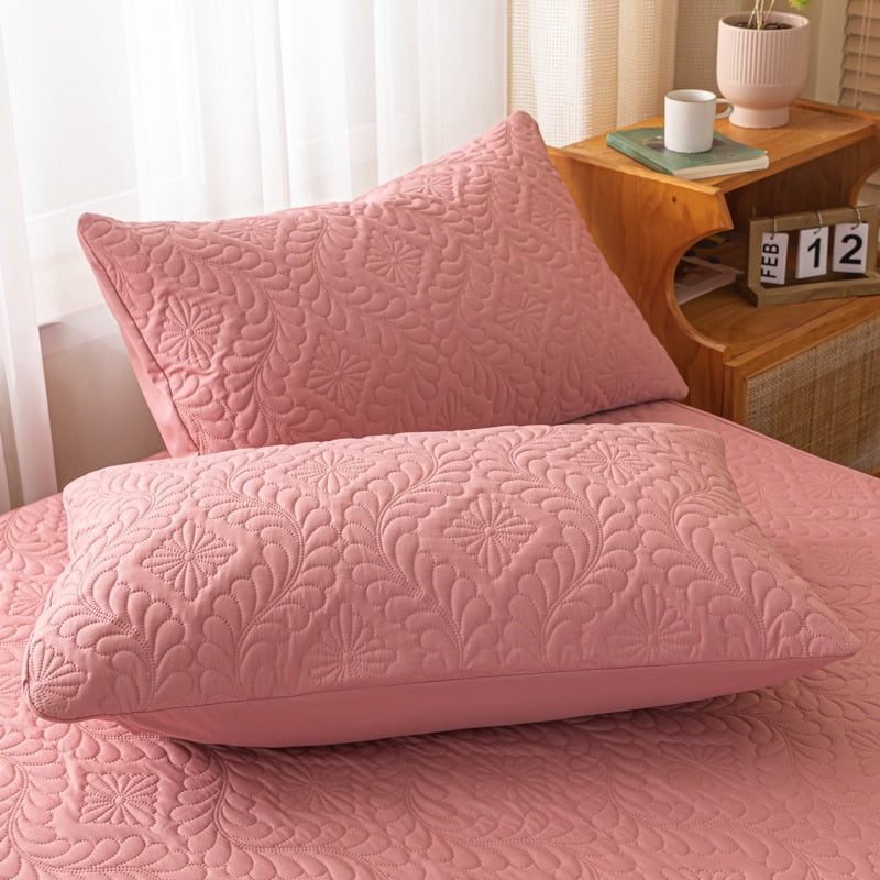 1 pc Waterproof Quilted Pillowcase Solid Color Pillow Cover Case 48x74cm Pillowsham