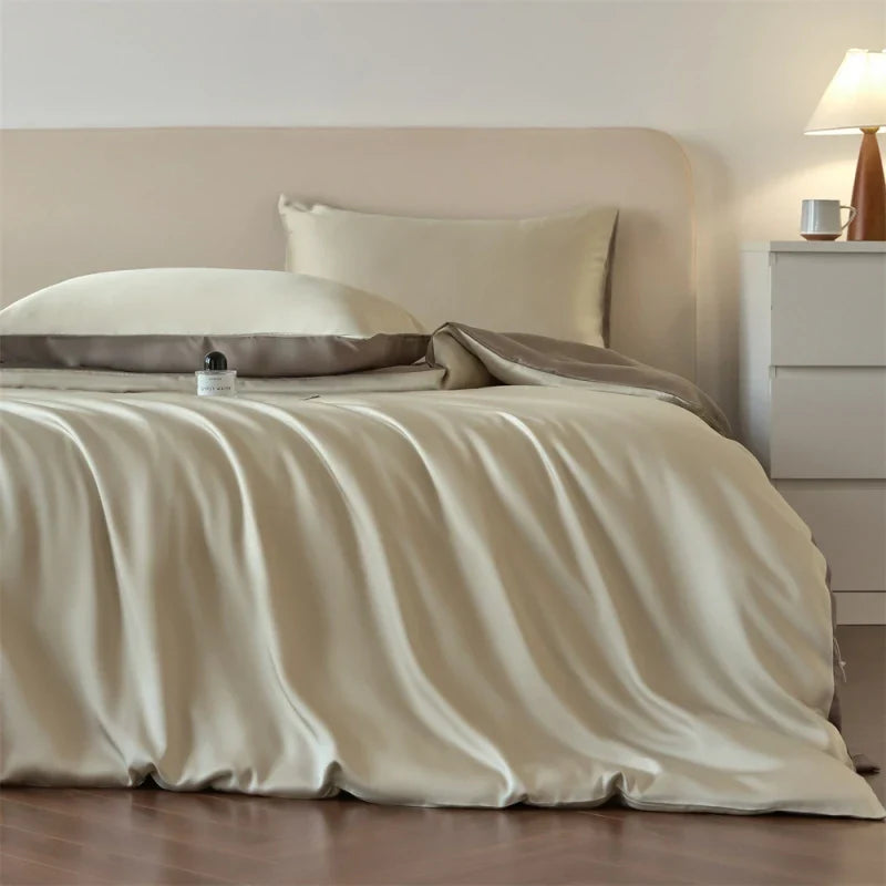 100s Lyocell Silkly Bedding Sets Summer Bed Linens Ru Europe Queen King Single Size Pillowcase Sheet Duvet Cover