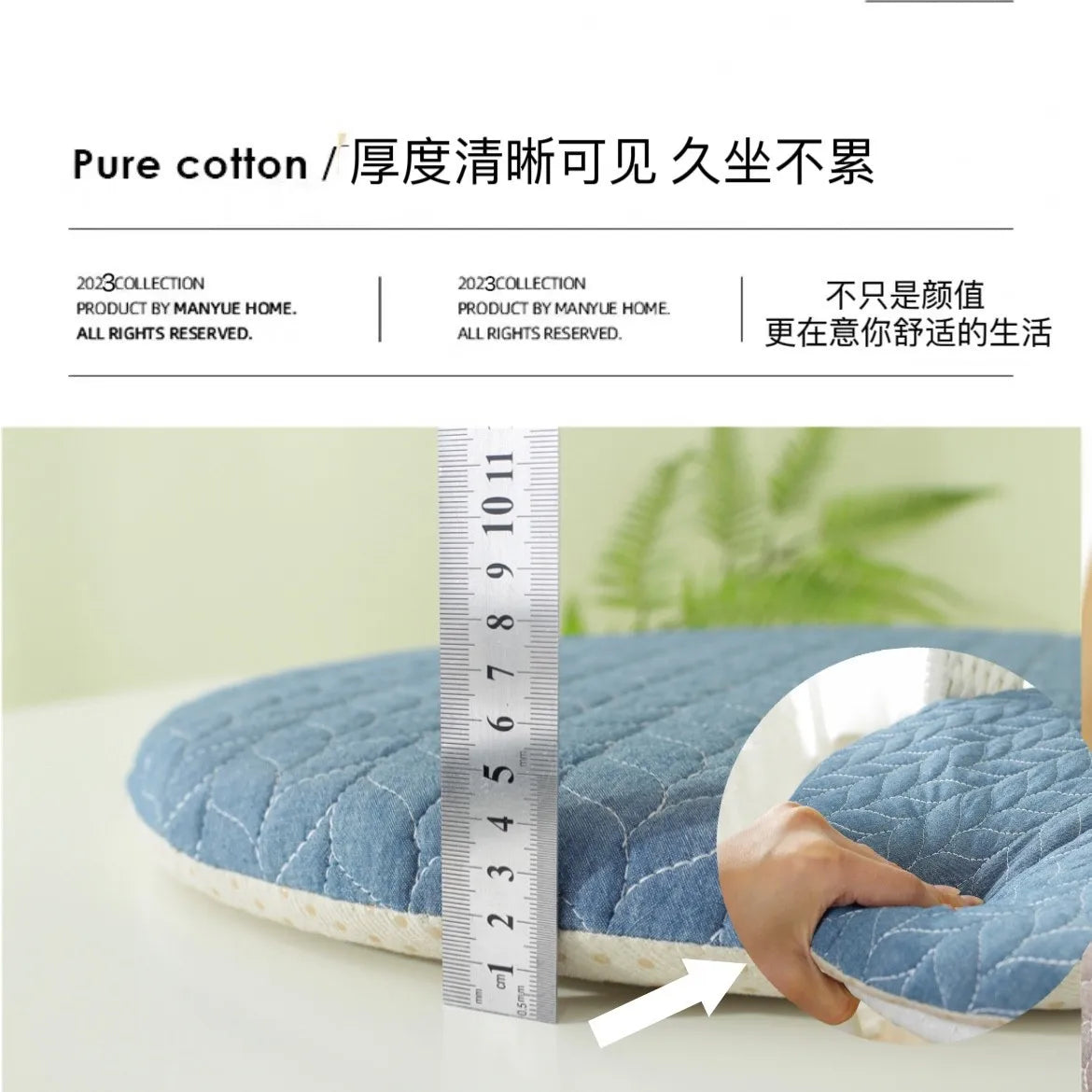Anti-slip Plaid Thick Car Cushion Cotton Chair Seat Yoga Cushions Meditation Floor Round Pillow  Home Textile All Season