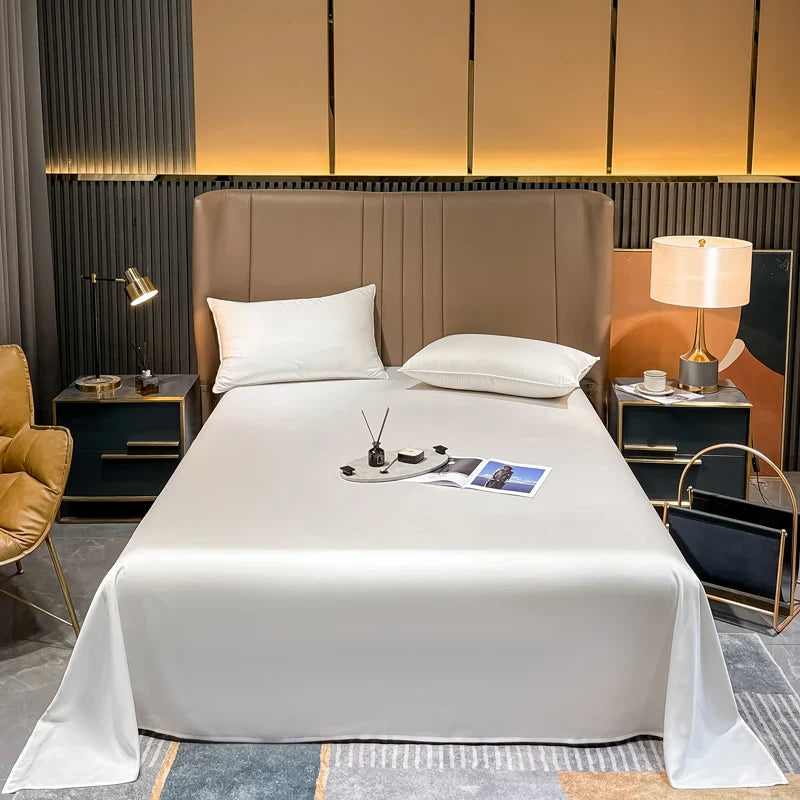 Natural Mulberry Silk Flat Sheet Solid Color Bed Sheet Real Silk King Size Bedding Sheet Home Textile Sheet 250X270