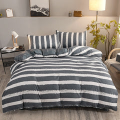 Cartoon Pattern 4-Piece Flat Sheet Quilt Cover Pillow Case Family Bed Sheet Children's Bedding Set 4-Piece Set
