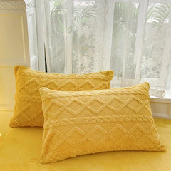 Tafuru Milk Fleece Single Quilt Set Autumn/winter Thickened Warm Solid Color Duvet Cover 200x230 220x240 Bedding for Double Use