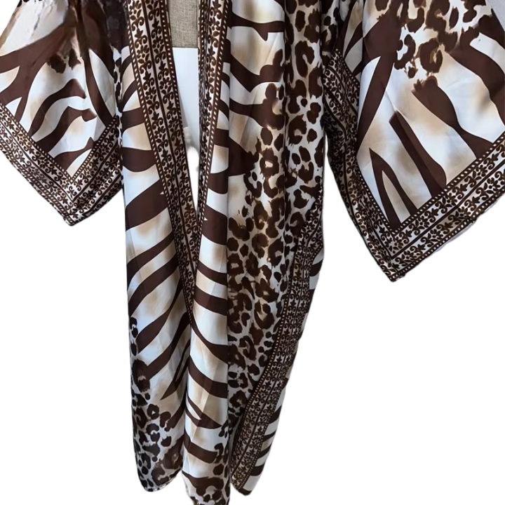 Cozy Silk Zebra Print Maxi Cardigan - WINI