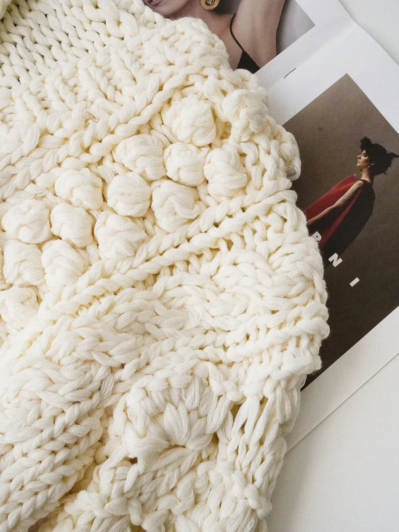 White Knitted Hollow-Out V-Neck Cardigan Sweater