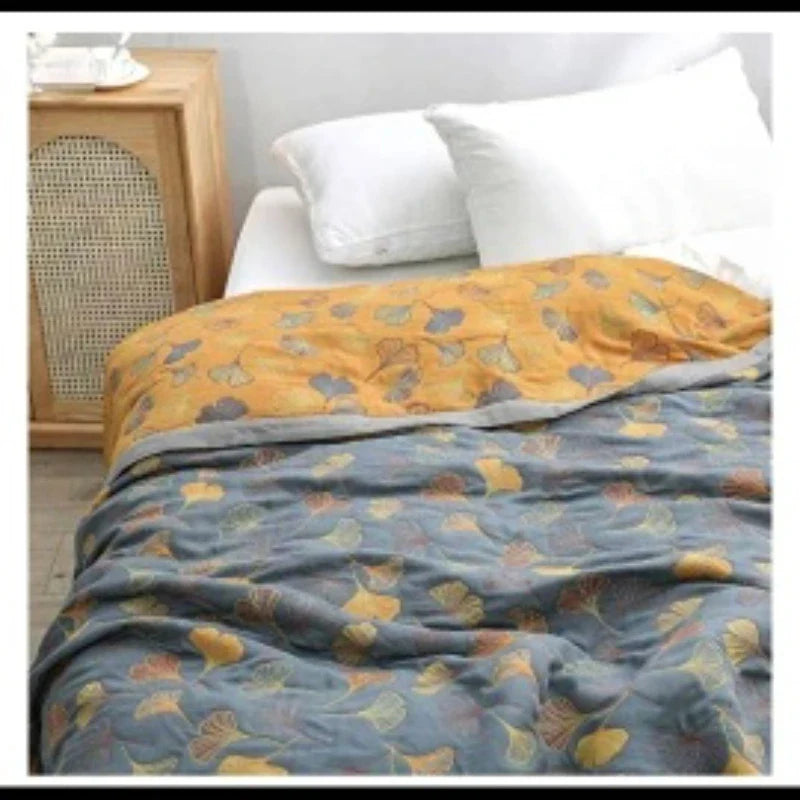 Textile City Combed Cotton Throw Blanket Gauze Towel Quilt Single and Double Autumn Winter Large Size Casual Blanket 230*250