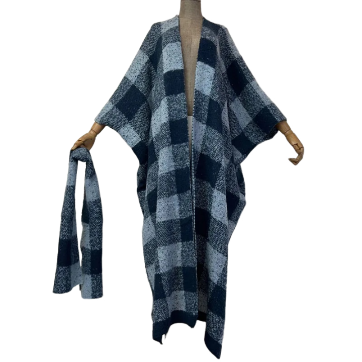 Minimalist plaid Maxi Cardigan - WINI