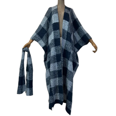 Minimalist plaid Maxi Cardigan - WINI