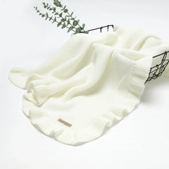 Knitted Baby Swaddle Blanket for New Born Babies Accessories Ruffle Stroller Blanket Bedding items Infant Nap Bed Cover