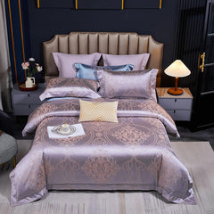 Luxury 4pcs European Jacquard Embroidery Pure Cotton Thickened Bedspread Wedding Room Bedding Quilt Cover Pillowcase