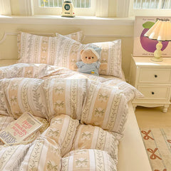 New Lattice Duvet Cover Set with Sheet Pillowcases No Filling Warm Bed Linen Twin Full Queen Size Grid Home Bedding Set